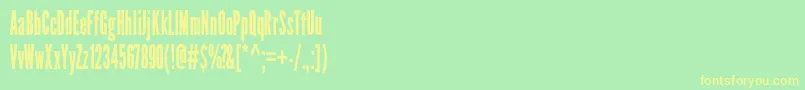 LeaguegothicCondensedregular Font – Yellow Fonts on Green Background