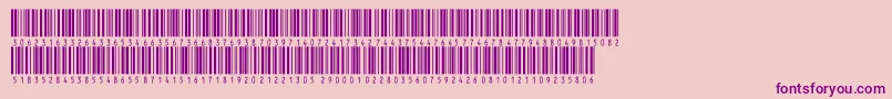 フォントInthrp60dltt – ピンクの背景に紫のフォント