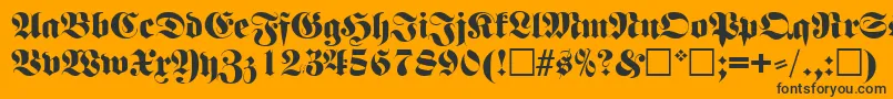 Police FettefrakturRegular – polices noires sur fond orange