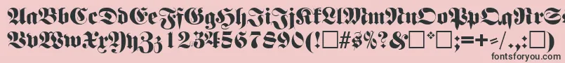 FettefrakturRegular-Schriftart – Schwarze Schriften auf rosa Hintergrund