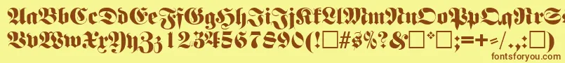 FettefrakturRegular Font – Brown Fonts on Yellow Background