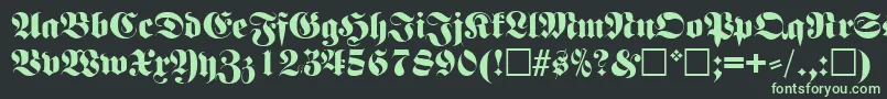 FettefrakturRegular Font – Green Fonts on Black Background