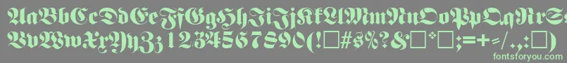 fuente FettefrakturRegular – Fuentes Verdes Sobre Fondo Gris