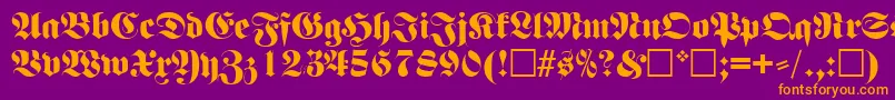 FettefrakturRegular Font – Orange Fonts on Purple Background