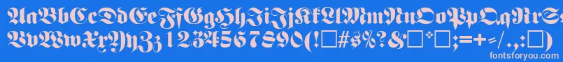 FettefrakturRegular Font – Pink Fonts on Blue Background