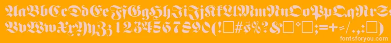 FettefrakturRegular Font – Pink Fonts on Orange Background