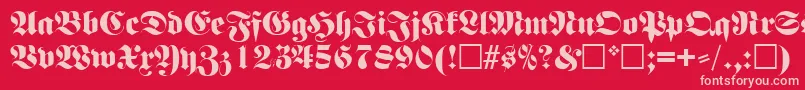 FettefrakturRegular Font – Pink Fonts on Red Background