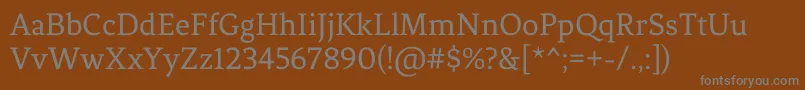 Czcionka FenixRegular – szare czcionki na brązowym tle