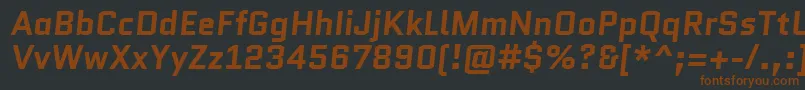 Czcionka QuanticoBolditalic – brązowe czcionki na czarnym tle
