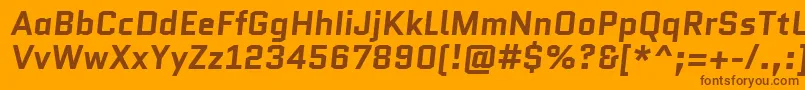 フォントQuanticoBolditalic – オレンジの背景に茶色のフォント