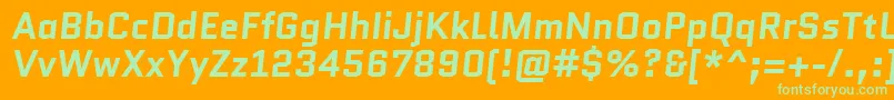 Czcionka QuanticoBolditalic – zielone czcionki na pomarańczowym tle