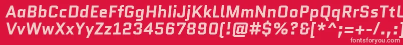 QuanticoBolditalic Font – Pink Fonts on Red Background