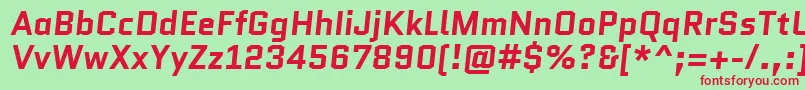 QuanticoBolditalic Font – Red Fonts on Green Background