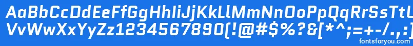 Шрифт QuanticoBolditalic – белые шрифты на синем фоне