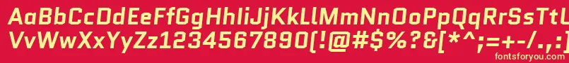 QuanticoBolditalic Font – Yellow Fonts on Red Background