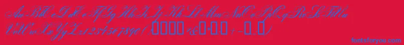 Шрифт GloriaScript – синие шрифты на красном фоне