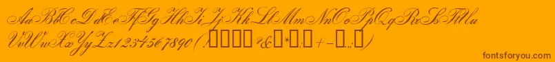 GloriaScript Font – Brown Fonts on Orange Background