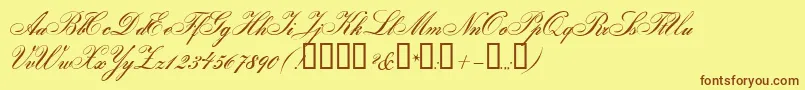 GloriaScript Font – Brown Fonts on Yellow Background