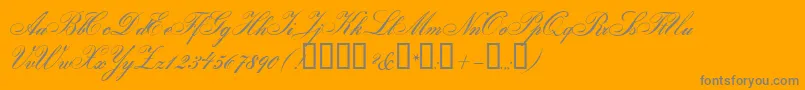 GloriaScript-Schriftart – Graue Schriften auf orangefarbenem Hintergrund