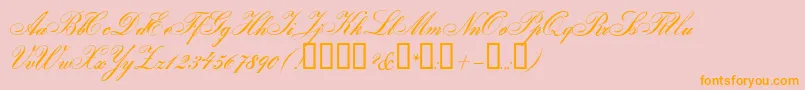 GloriaScript Font – Orange Fonts on Pink Background