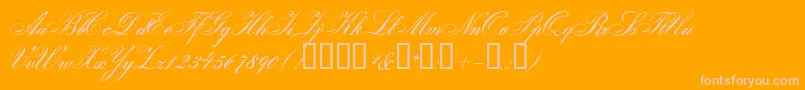 GloriaScript-Schriftart – Rosa Schriften auf orangefarbenem Hintergrund