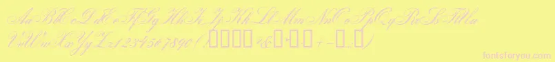 GloriaScript Font – Pink Fonts on Yellow Background