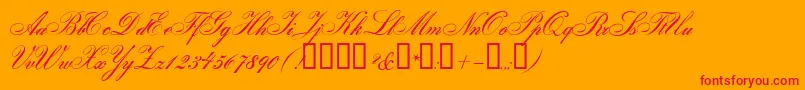 GloriaScript-Schriftart – Rote Schriften auf orangefarbenem Hintergrund