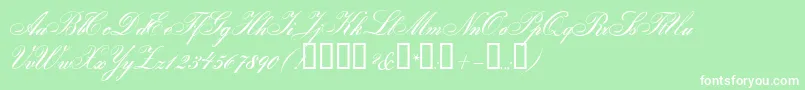 GloriaScript-Schriftart – Weiße Schriften auf grünem Hintergrund