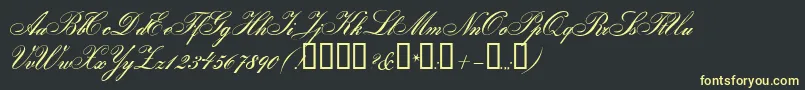 フォントGloriaScript – 黒い背景に黄色の文字