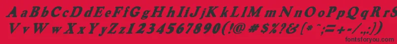 フォントHarveygreyItalic – 赤い背景に黒い文字