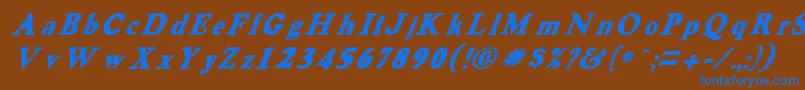 HarveygreyItalic Font – Blue Fonts on Brown Background