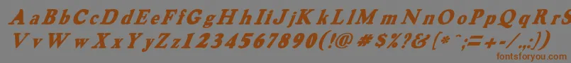 HarveygreyItalic Font – Brown Fonts on Gray Background