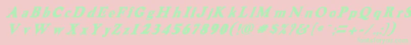 HarveygreyItalic-Schriftart – Grüne Schriften auf rosa Hintergrund