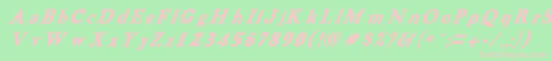 HarveygreyItalic Font – Pink Fonts on Green Background