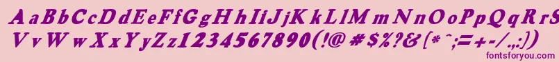 HarveygreyItalic Font – Purple Fonts on Pink Background