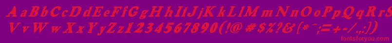 HarveygreyItalic Font – Red Fonts on Purple Background