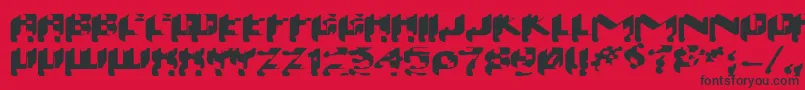Wash99-Schriftart – Schwarze Schriften auf rotem Hintergrund