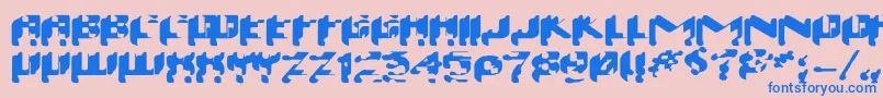 Wash99 Font – Blue Fonts on Pink Background