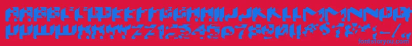 Wash99 Font – Blue Fonts on Red Background