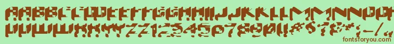 Wash99 Font – Brown Fonts on Green Background