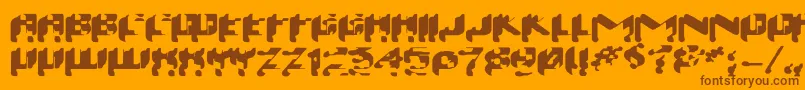 Wash99 Font – Brown Fonts on Orange Background