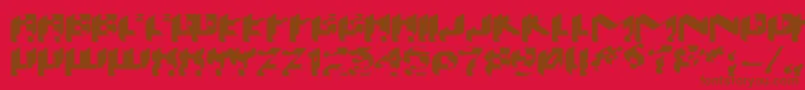 Wash99 Font – Brown Fonts on Red Background