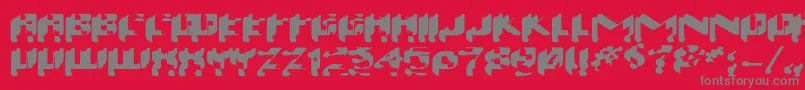 Wash99 Font – Gray Fonts on Red Background