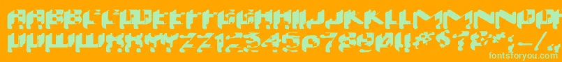 Wash99 Font – Green Fonts on Orange Background