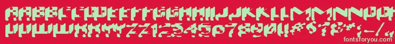 Wash99 Font – Green Fonts on Red Background
