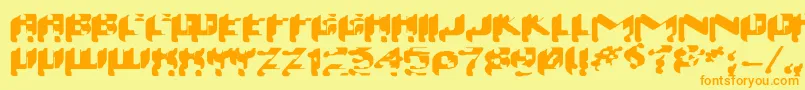 Wash99 Font – Orange Fonts on Yellow Background