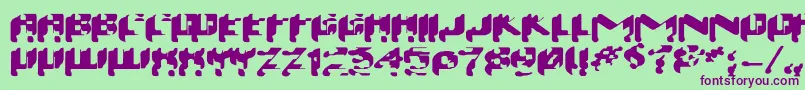 Wash99 Font – Purple Fonts on Green Background