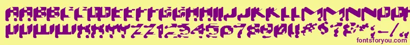 Wash99 Font – Purple Fonts on Yellow Background