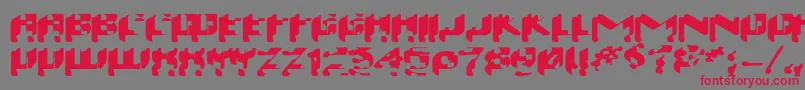 Wash99 Font – Red Fonts on Gray Background