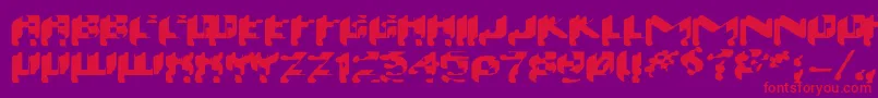 フォントWash99 – 紫の背景に赤い文字